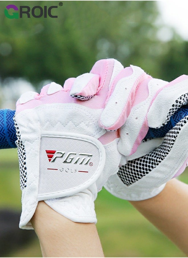 GROIC - 1 Pair Golf Gloves for Women’s Left Hand,Breathable, Long Lasting Golf Glove，Slip Palm Pu Premium Leather Soft Durable Comfortable Glove,Outdoor Sports Gloves - Image 1