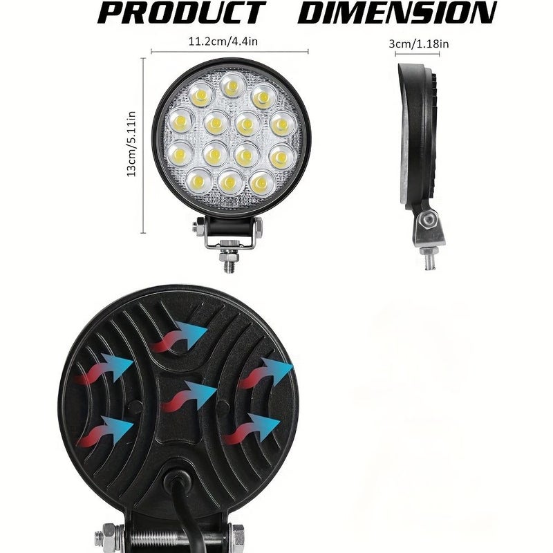 1 قطعة ضوء كشاف دائري LED مقاس 4.5 بوصة 140 واط 14000 لومن للشاحنات وسيارات الدفع الرباعي للطرق الوعرة 12 فولت توصيل سلكي صلب - Image 4