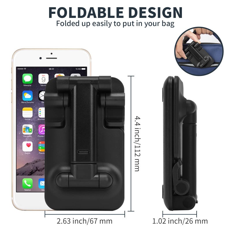 HOTEMIA Cell Phone Stand,Adjustable Foldable Phone Stand for Desk Taller iPhone Stand Compatible with All Smart Phone Desk Accessories (Pink) - Image 5