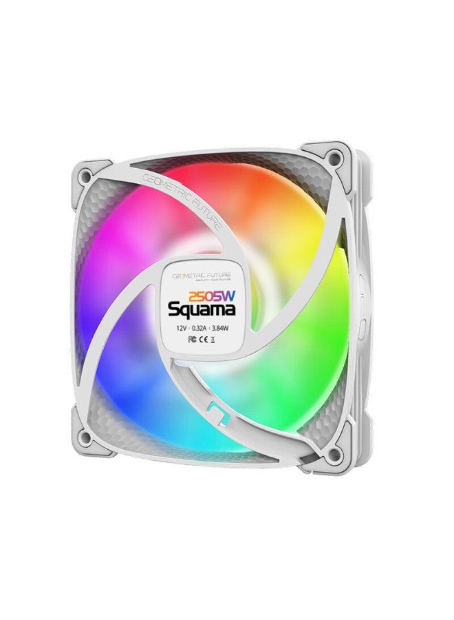 Geometricfuture Geometricfuture Case Cooling Fan Dragon Scale 2505w White 12cm/argb Motherboard Sync Single Pack - Image 2