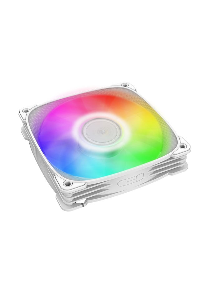 Geometricfuture Geometricfuture Case Cooling Fan Dragon Scale 2505w White 12cm/argb Motherboard Sync Single Pack - Image 3