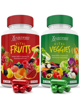Set Of 2 Vital Fruits And Veggies Supplement Red  Green Superfoods Whole Food Non Gmo Vegan Friendly 180 Veggie Capsules 2 Bottles - pzsku/Z60E404C13485CE0240F5Z/45/_/1698054004/29ec2de7-257f-4337-ad94-c19e3057b7c2