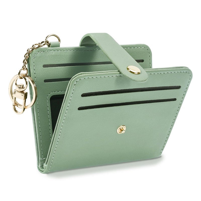 Airkit Small Wallets Woman RFID Blocking Leather Credit Card Holder - with ID Window - Card Wallets for Women - with Zipper Coin Purse - Keychain Wallet - Image 1