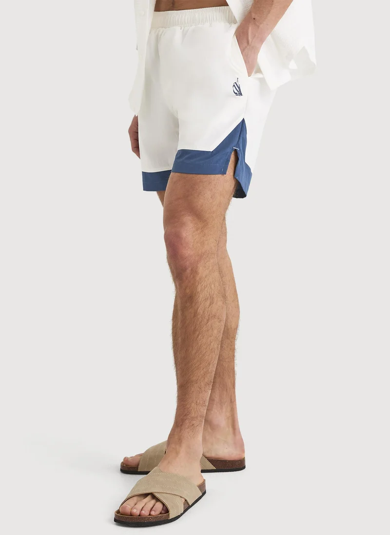 Men Swim Shorts for Beach, Poolside and Summer Activities - White