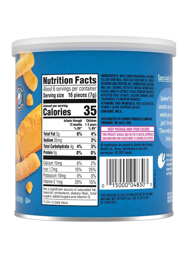Gerber Gerber, Snacks for Baby, Lil' Crunchies, Baked Grain Snack, 8+ Months, Mild Cheddar, 1.48 oz (42 g)  - Image 2