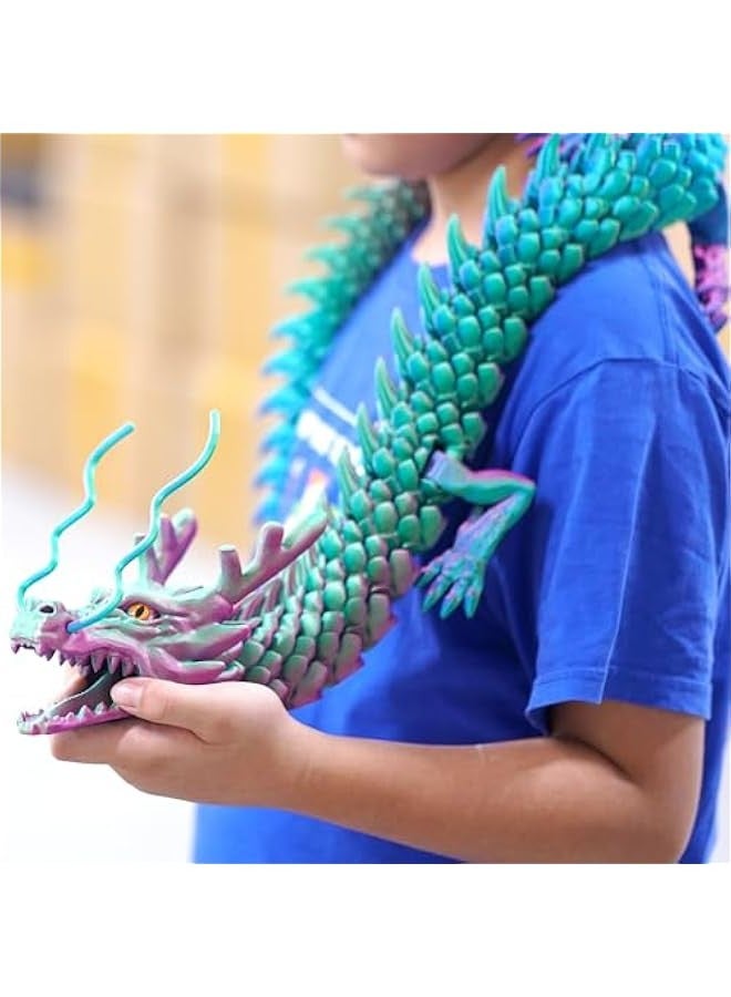 23.6inch Super Large 3D Printed Dragon Models,Flexible Joint Animal lacertid Figurines, 3D Printing Stuff Cheap,Stress Relief, Fidget restlessness, ADHD Toys, Surprise Fantasy Gifts (23.6inch) - Image 1