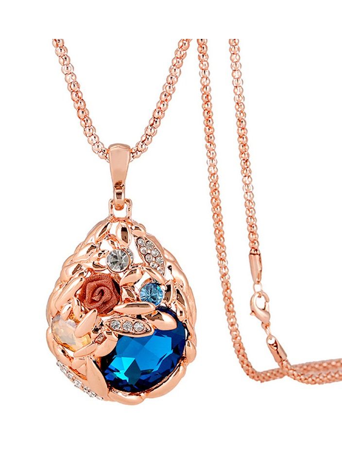 NIBEMINENT Ladies Pendant Crystal Necklace Clothes Accessories  - Image 1