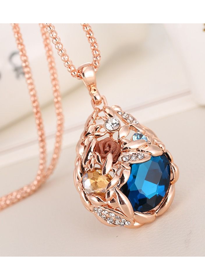 NIBEMINENT Ladies Pendant Crystal Necklace Clothes Accessories  - Image 2