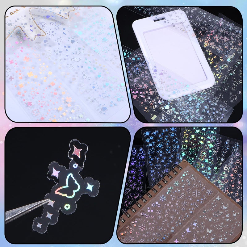 Oruola 24 Sheets Photocard Stickers, Deco Stickers, Butterfly Bubbles Snowflake Star Musical Chain, Tiny Sticker Aesthetic for Water Bottles, Laptop, Planner, Album, Scrapbook, Journal - Image 5
