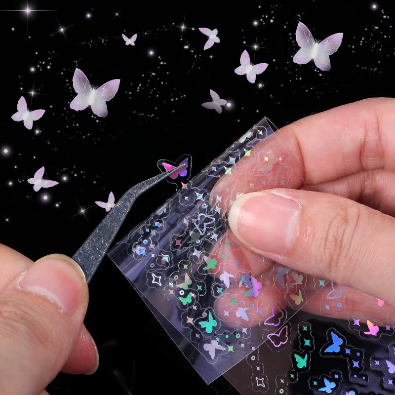 Oruola 24 Sheets Photocard Stickers, Deco Stickers, Butterfly Bubbles Snowflake Star Musical Chain, Tiny Sticker Aesthetic for Water Bottles, Laptop, Planner, Album, Scrapbook, Journal - Image 4