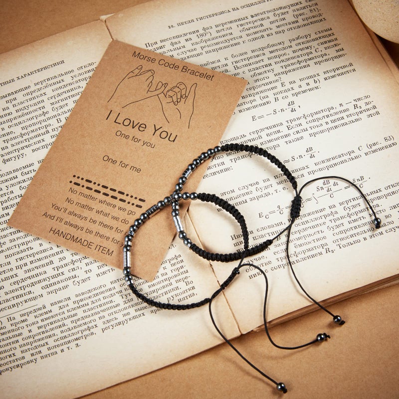 Desimtion Couples Bracelets I Love You, Cute Couples Gifts for Boyfriend Girlfriend Long Distance Relationships Matching Bracelets - Image 4