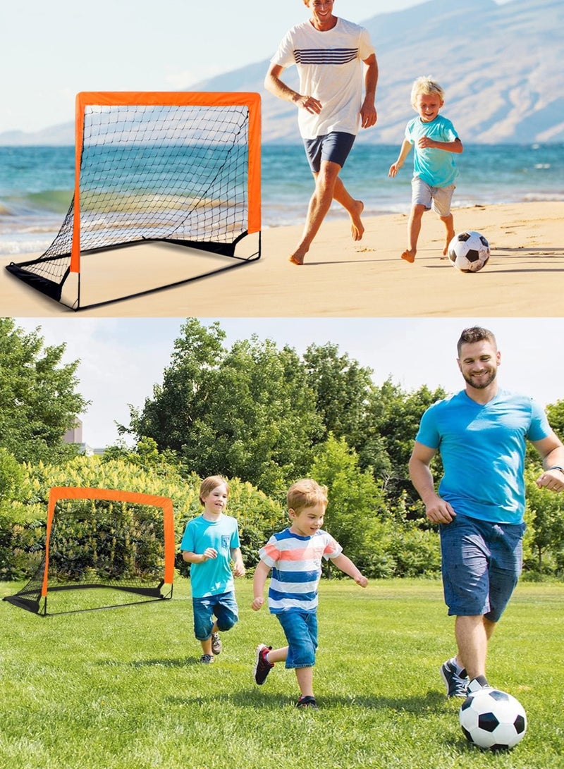 تشيس اب أهداف كرة القدم، هدف كرة قدم محمول للأطفال للفناء الخلفي، مجموعة من هدفين لكرة القدم للأطفال الصغار مع حقيبة حمل، 120 × 90 سم، عبوة من قطعتين - Image 3