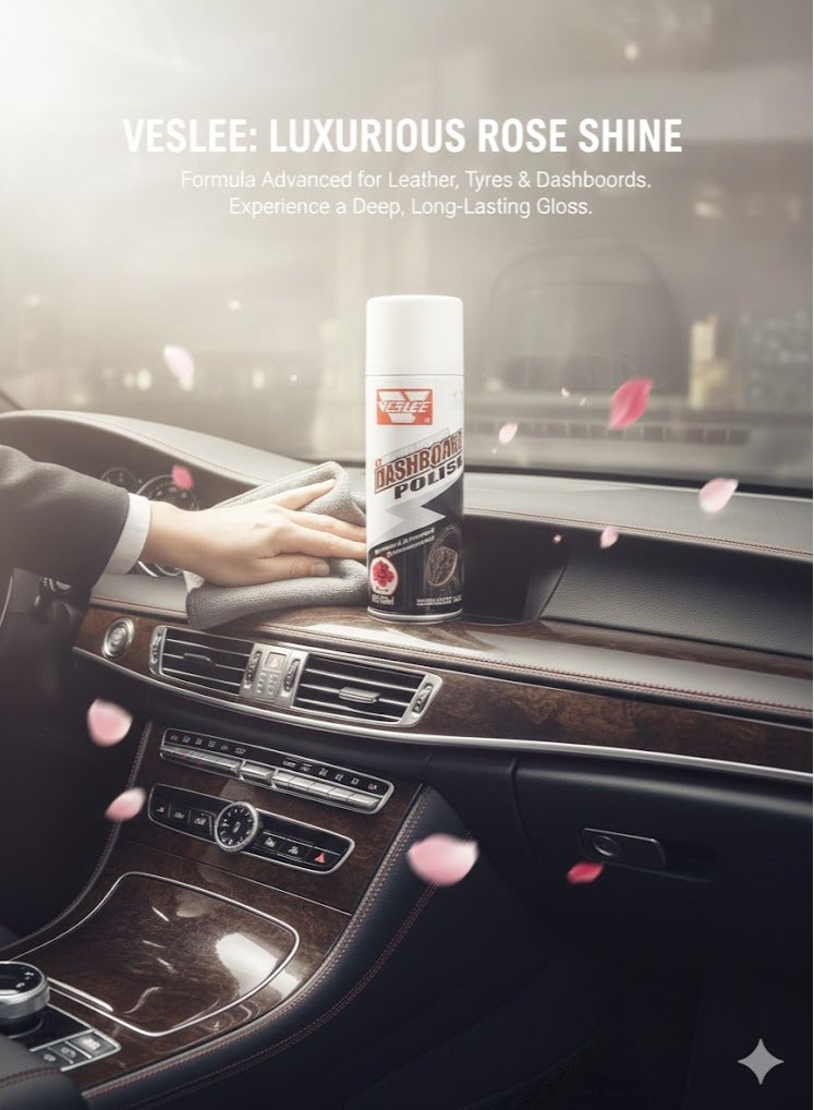 فيزلي ملمع تابلوه وجلدي وإطارات برائحة الورد – 450 مل450 مل