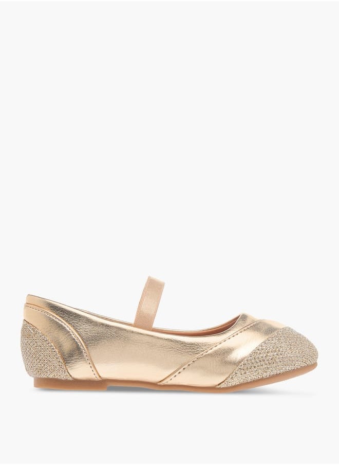 Flora Bella By Shoexpress Girls Textured Ballerina Shoes with Elasticated Strap Ramadan Collection  - Image 3