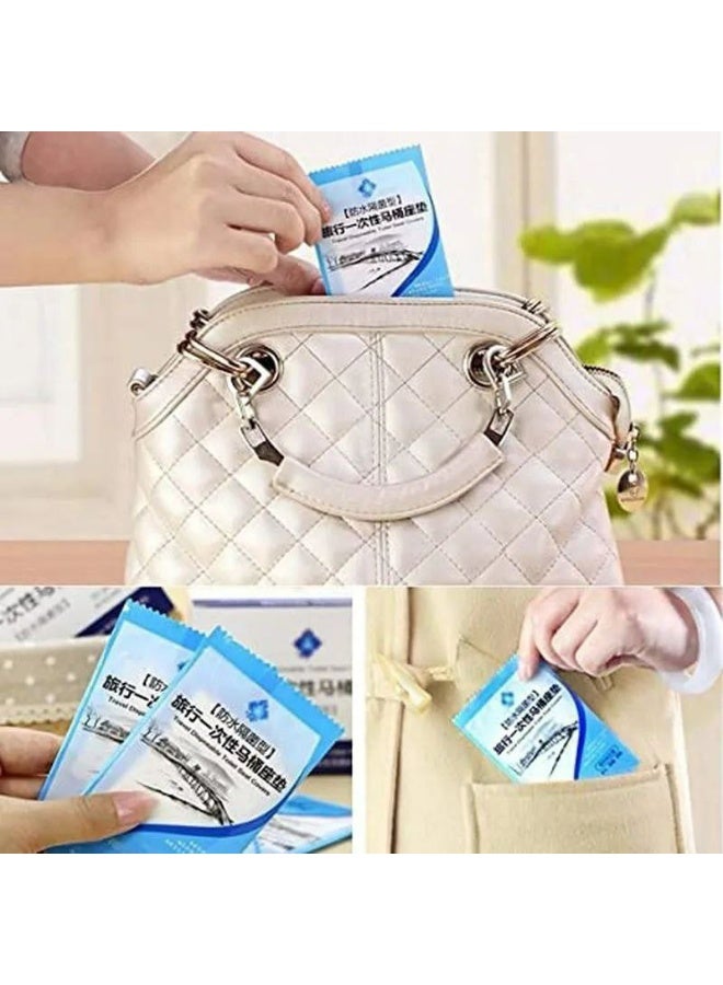 50PCS Disposable Waterproof Toilet Seat Covers, Portable Travel WC Seat Cushions with Individual Packaging - Image 3