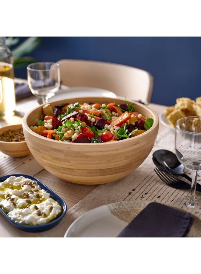 IKEA BLANDA MATT Bamboo Serving Bowl, 28 cm Diameter, 4.5 L Capacity and 13 cm Height, Round Stackable Design for Space-Saving Storage, Suitable for Salads, Popcorn, Snacks, Fruit, Appetizers, Buffet Serving and Everyday Table Use - Image 4