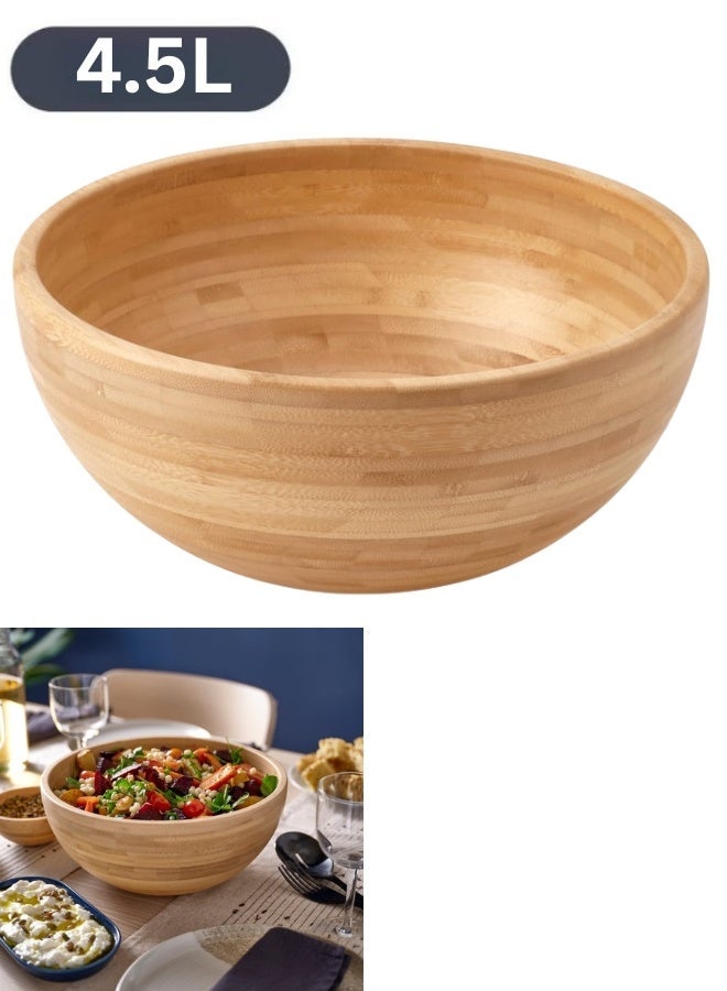 IKEA BLANDA MATT Bamboo Serving Bowl, 28 cm Diameter, 4.5 L Capacity and 13 cm Height, Round Stackable Design for Space-Saving Storage, Suitable for Salads, Popcorn, Snacks, Fruit, Appetizers, Buffet Serving and Everyday Table Use - Image 1
