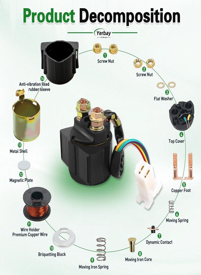 Yerbay Starter Solenoid Relay for Honda TRX200 Fourtrax 1984 / TRX300 Fourtrax 1988 1989 1990-2000 - Image 4