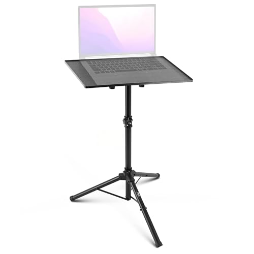 PYLEPRO DJ Laptop Projector Stand Computer DJ Equipment Studio Stand Mount Holder Height Adjustable 2755 to 4724 Good For Stage or Studio PLPTS3