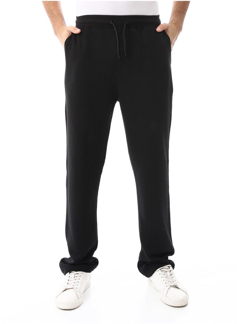 Andora Slash Pockets Elastic Waist Sweatpants_Black  - Image 1