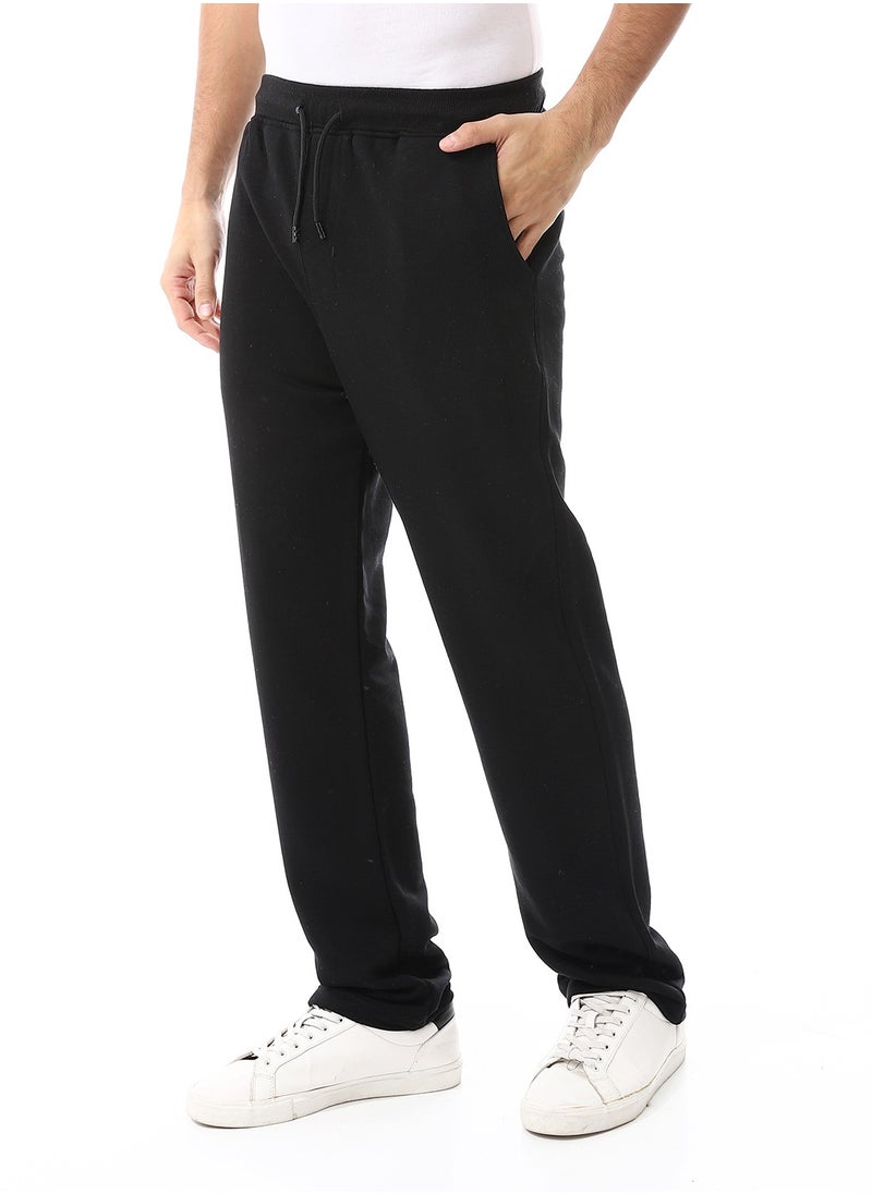 Andora Slash Pockets Elastic Waist Sweatpants_Black  - Image 2