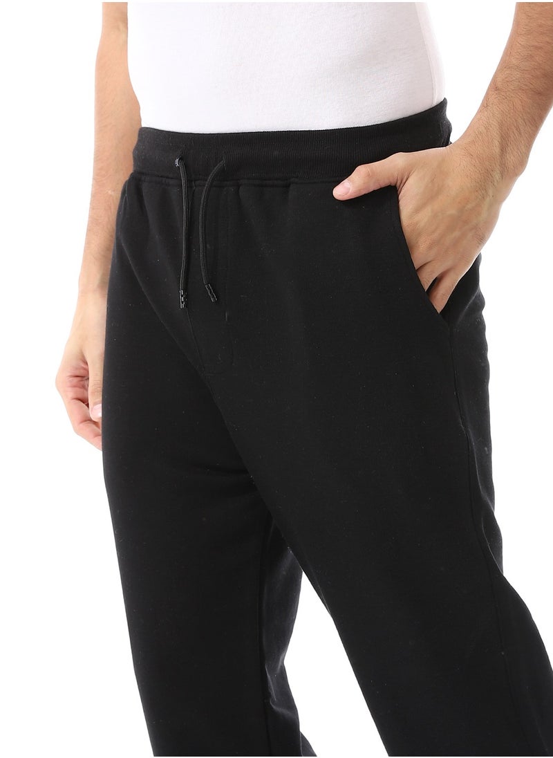 Andora Slash Pockets Elastic Waist Sweatpants_Black  - Image 4