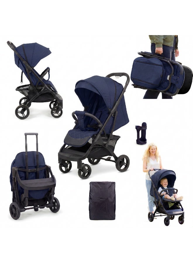 Nobumi Ultra-Lightweight Aluminum Premium Baby Stroller – All-Wheel Independent Suspension, 360° Swivel Rubber Tires, & Integrated Travel Trolley System - Image 2