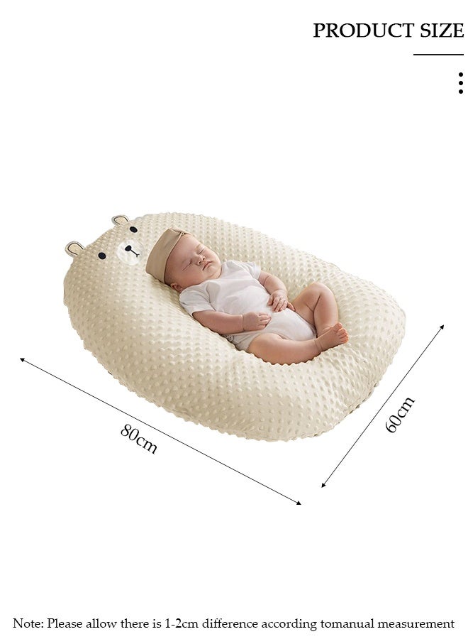DUNISO Baby Nest Pod for Newborn Bear Design Dot Baby Lounger Sleep Bed Portable Infant Sleeping Nest for Co-Sleeping 0-12 Months Breathable Cotton Baby Bassinet, Newborn Essentials - Image 2