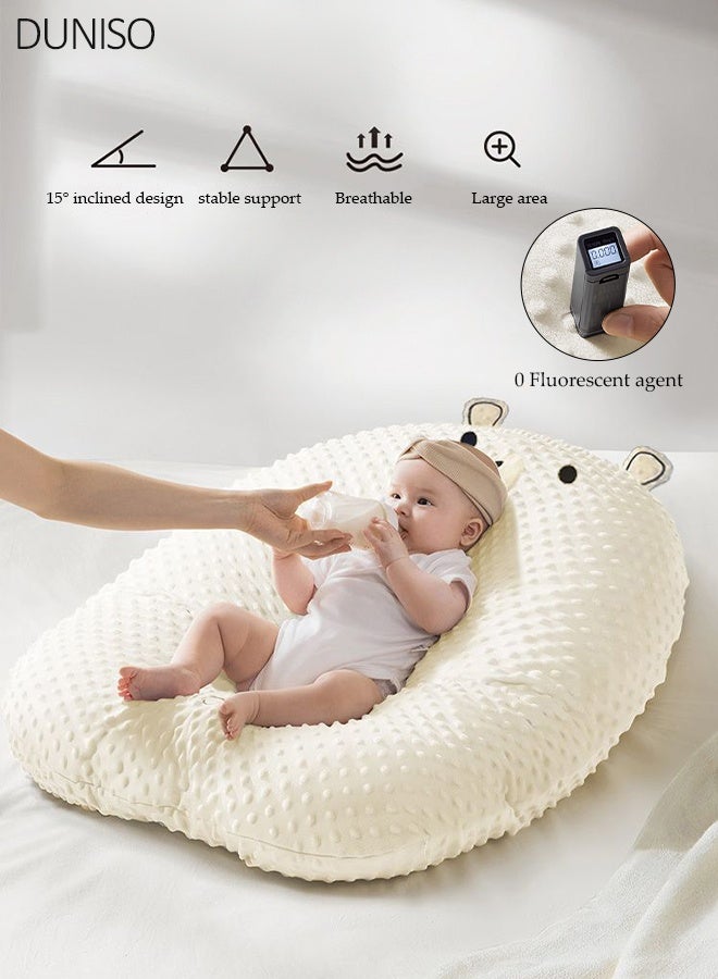 DUNISO Baby Nest Pod for Newborn Bear Design Dot Baby Lounger Sleep Bed Portable Infant Sleeping Nest for Co-Sleeping 0-12 Months Breathable Cotton Baby Bassinet, Newborn Essentials - Image 1
