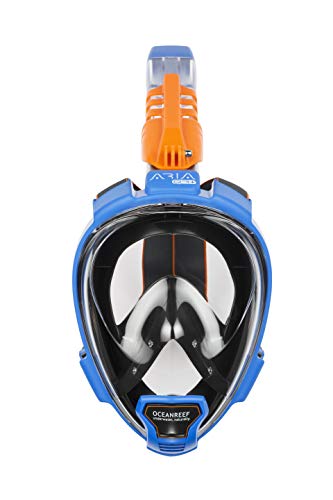 OCEANREEF OCEAN REEF - Aria QR + Quick Release Snorkeling Mask - Full Face Snorkeling Mask - 180 Degree Underwater Vision - 5 Colors and 3 Sizes - Blue Color - Size S/M - Image 2