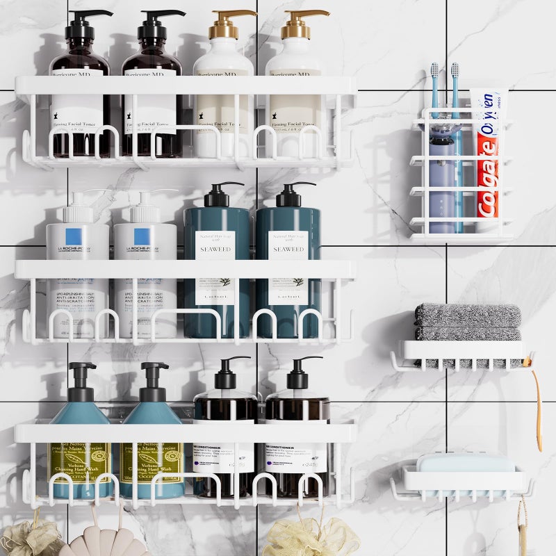 فيكن veken undarsive دش Caddy 6 عبوات ثقيلة تحمل رفوف دش مثبتة على الحائط الكبير رف - Image 1