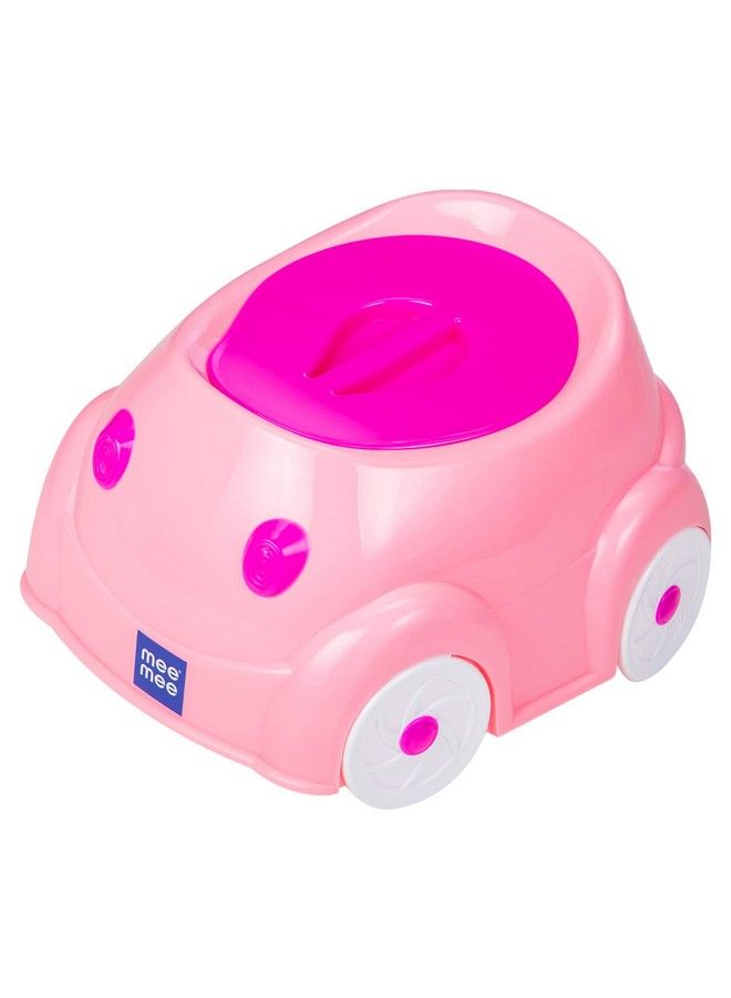 mee mee كرسي قعادة 2 في 1 وكرسي للأطفال؛ قعادة سهلة التنظيف مع غطاء؛ قعادة للسيارة مع تخزين (وردي) - Image 1