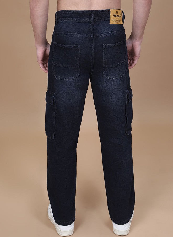 Hence Men Faded Relaxed Straight Leg Baggy Cargos - Image 4