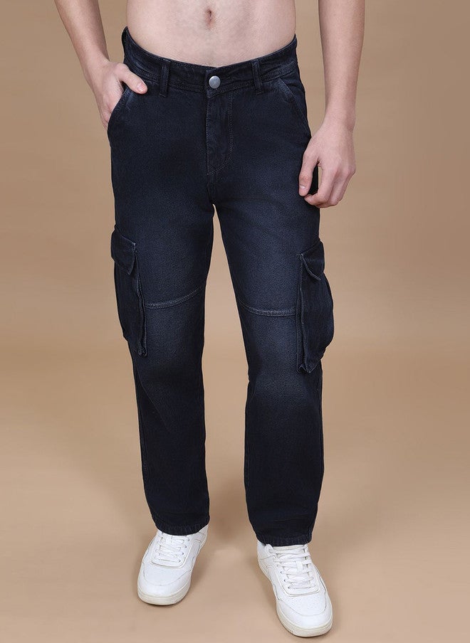 Hence Men Faded Relaxed Straight Leg Baggy Cargos - Image 1