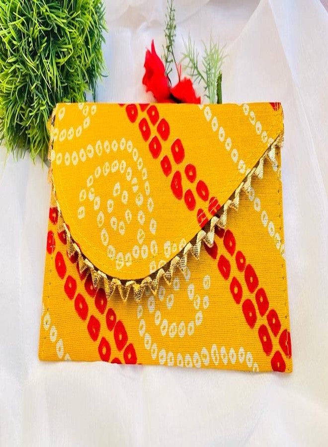 RDK SON'S Women's Ethnic Bandhani Pattern Clutch Purse Bag, Indian Wedding Gift, Purse for Gifting, Potli for Party, Return Gifts, Shagun Pouches for Girls - Image 3