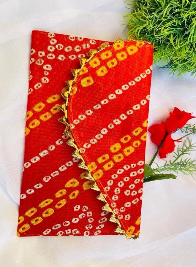 RDK SON'S Women's Ethnic Bandhani Pattern Clutch Purse Bag, Indian Wedding Gift, Purse for Gifting, Potli for Party, Return Gifts, Shagun Pouches for Girls - Image 4