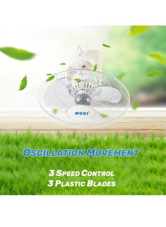 MODI White Cooling Fan with 3 Speed Choices 360 Degree Oscillating Fan for Home and Office  - Image 2