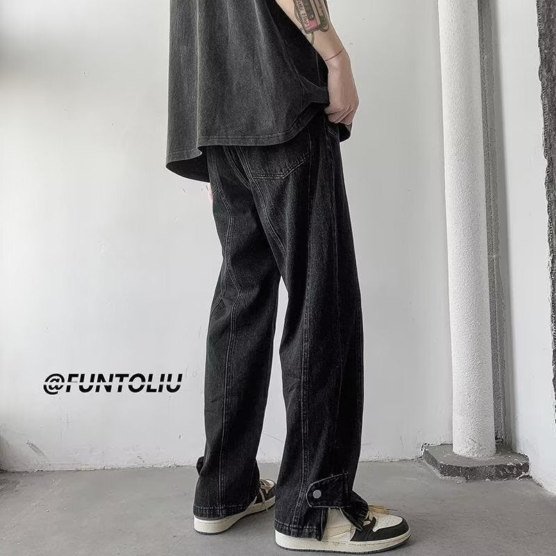 Unisex Classic Denim Jeans Loose Fit Daily Outdoor Wear - Image 1