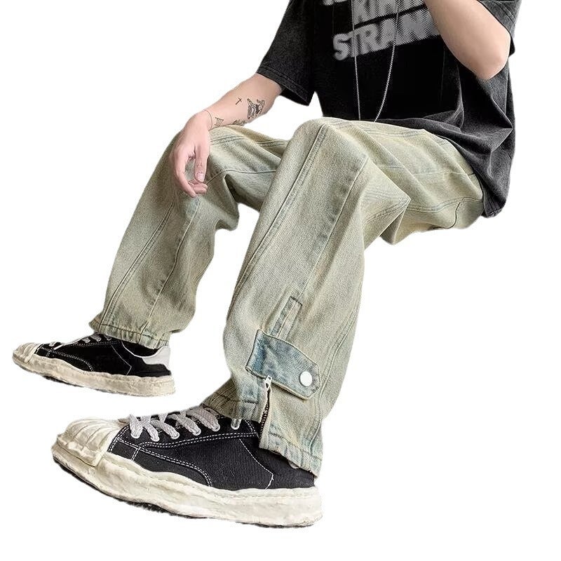 Unisex Classic Denim Jeans Loose Fit Daily Outdoor Wear - Image 3