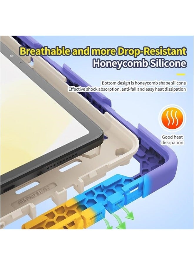 General Case Compatible with Xiaomi Redmi Pad SE 11inch 2023, Multi-Angle Elastic Bracket and 360° Adjustable Swivel Hand Strap Three-in-one Shatter-Resistant Shell with Shoulder Strap  - Image 2