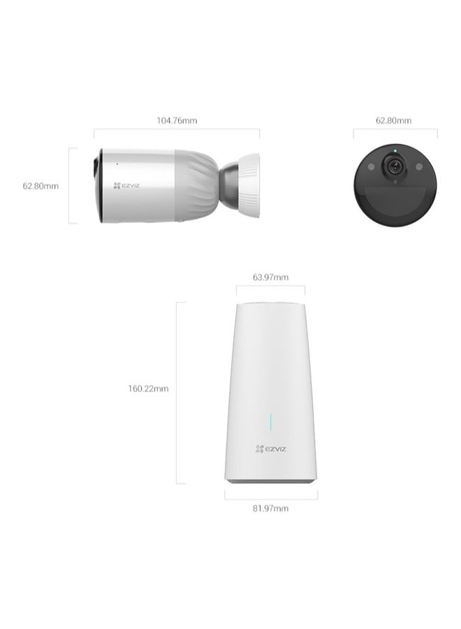 EZVIZ 4Mp 12900Mah Compatible With Solar Panel C 2 Camera 1 Base Station - Image 5