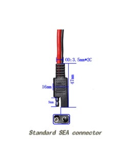 SYOSI 14AWG SAE DC Power Automotive Connector Cable, Y Splitter 1 to 2 SAE Extension Cable, Fit for Suitable for Solar Battery Connection and Transfer 12inch/30cm - with Protective Cover  - Image 2