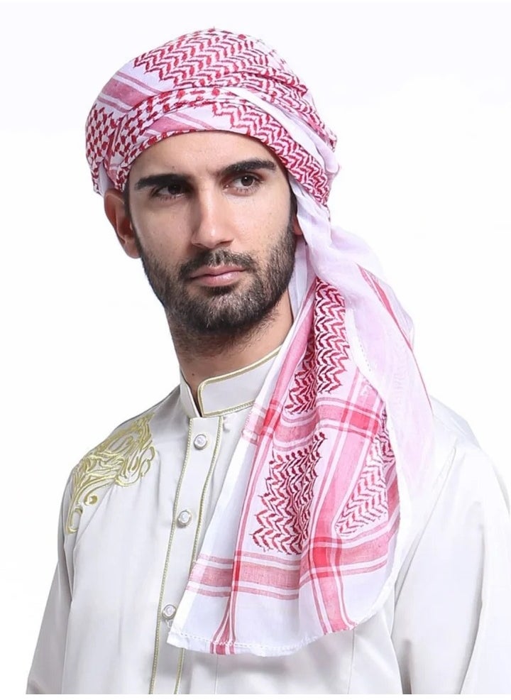 Generic Keffiyeh Arab Head Scarf for Men Sheikh Muslim Turban Saudi Dubai Headwear, Shemagh Tactical Desert Neck Headwear for Men and Women, 55x55 Inch  - Image 1