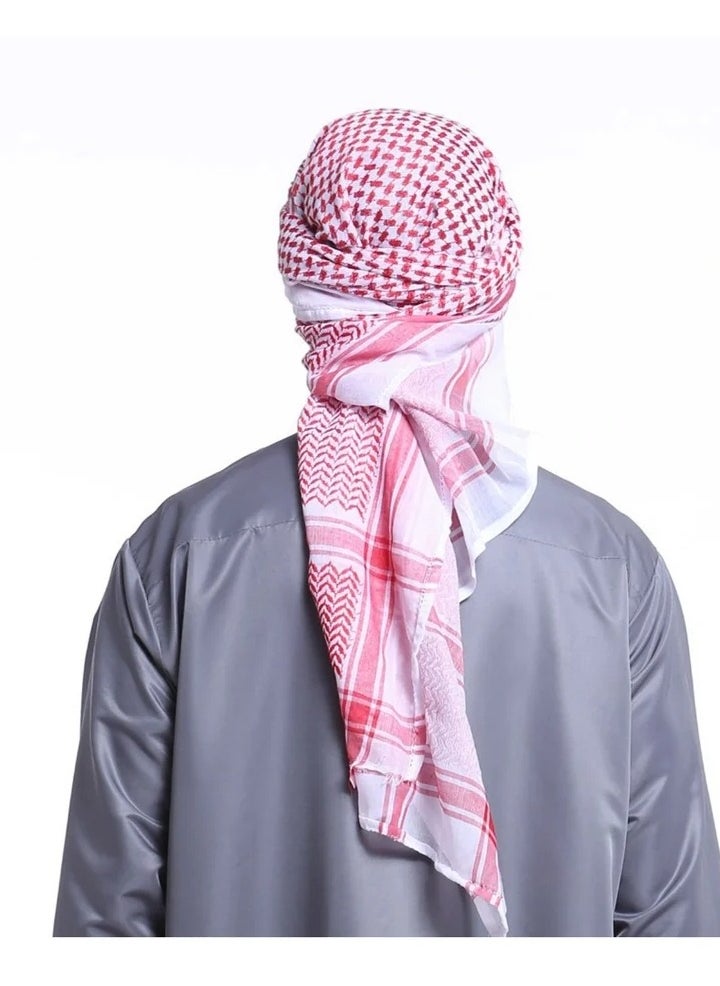 Generic Keffiyeh Arab Head Scarf for Men Sheikh Muslim Turban Saudi Dubai Headwear, Shemagh Tactical Desert Neck Headwear for Men and Women, 55x55 Inch  - Image 3
