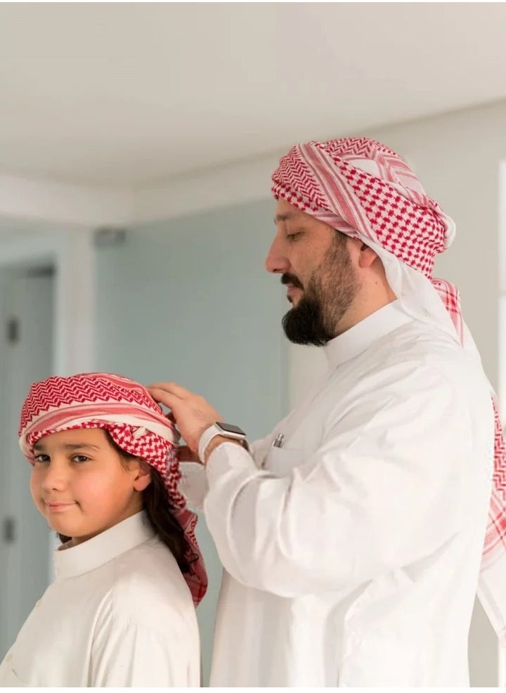 Generic Keffiyeh Arab Head Scarf for Men Sheikh Muslim Turban Saudi Dubai Headwear, Shemagh Tactical Desert Neck Headwear for Men and Women, 55x55 Inch  - Image 4