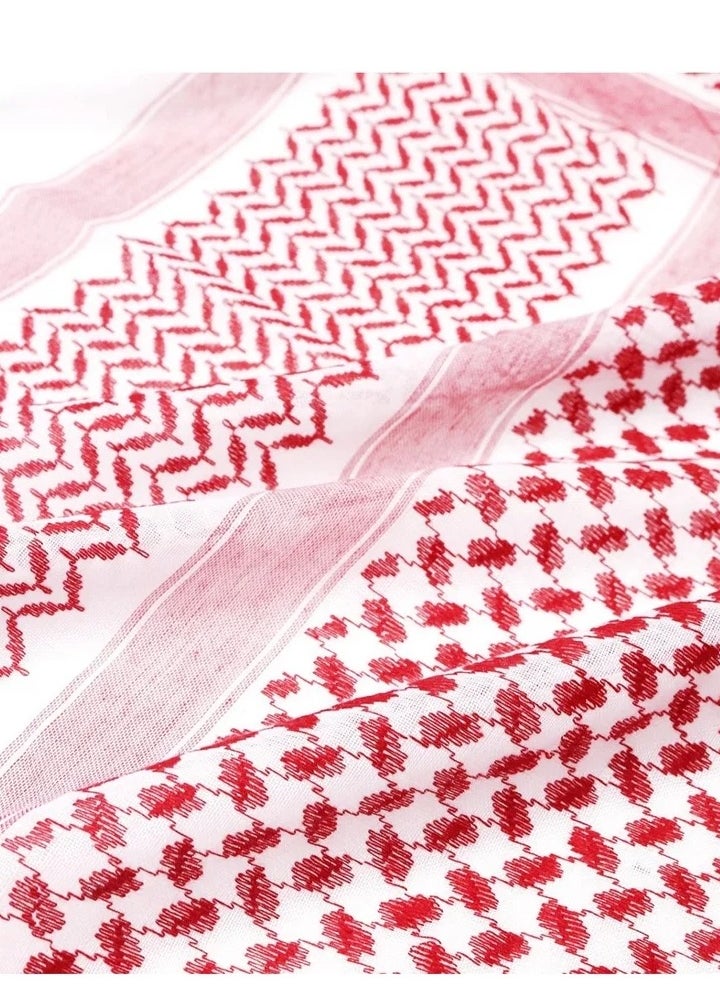 Generic Keffiyeh Arab Head Scarf for Men Sheikh Muslim Turban Saudi Dubai Headwear, Shemagh Tactical Desert Neck Headwear for Men and Women, 55x55 Inch  - Image 5