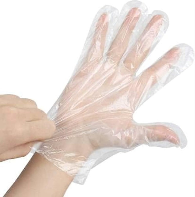 bvslf 500 pcs Transparent Reusable Disposable Gloves, Transparent & Disposable Gloves, Universal Size, Hand Gloves for Cleaning, Cooking, Washing, Serving & Handling Food, Hair Coloring - Image 1