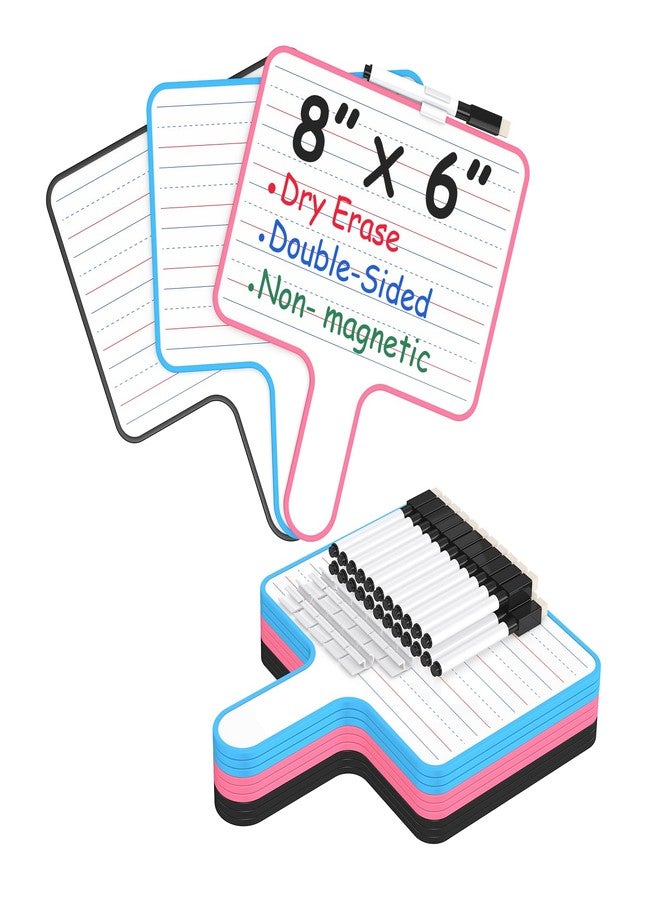 Dr. Magnet 12Pcs Dry Erase Paddles,Auction Paddles,Handheld whiteboards,Hand held White Board,Quick Response White Board, 6"x8" Dry Erase Answer Paddle WhiteBoard,Game Paddle - Image 1