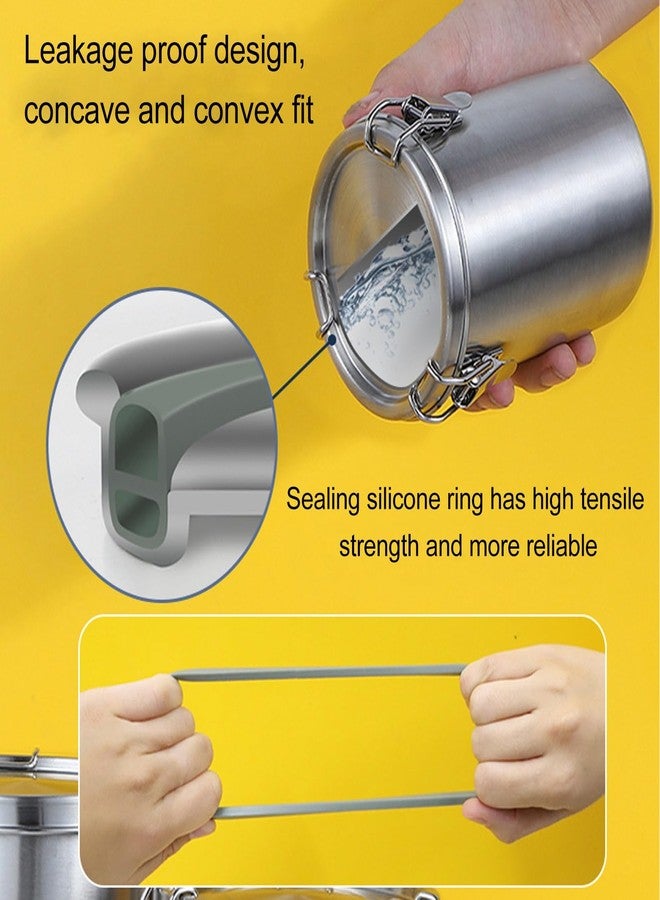 Fockety Stainless Steel Pet Food Storage Container, Airtight Canister with Leak Proof Buckles, Large Flour Coffee Bean Tea Cereal Sugar Cookie Metal Food Storage Canisters for Kitchen - Image 4