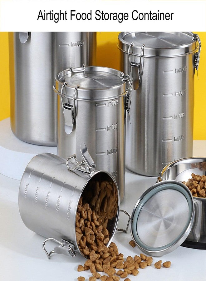 Fockety Stainless Steel Pet Food Storage Container, Airtight Canister with Leak Proof Buckles, Large Flour Coffee Bean Tea Cereal Sugar Cookie Metal Food Storage Canisters for Kitchen - Image 3